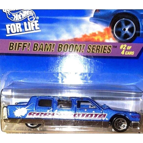Die Cast Hot Wheels 1997 Limozeen #542 Biff! Bam! Boom! Series #2 of 4 Blue VTG - Picture 4 of 5